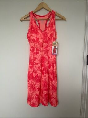 ZeroXposur Athletic Dress Coral Floral UPF 30+ Built-In Bra NWT Size Small